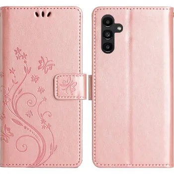 Pouzdro na mobilní telefon Flowers knížkové pouzdro na Samsung Galaxy S25 - růžovozlaté