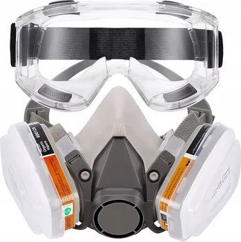 Plynová maska Lakýrnická polomaska 6200 brýle + uhlíkové vložky + filtry sada L