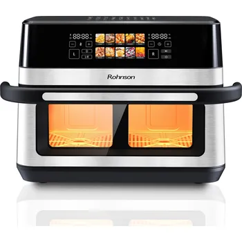 fritéza Rohnson Horkovzdušná fritéza s dvouzónovým košem R-2882 - 2 x 6 / 12 l — Poškozený obal