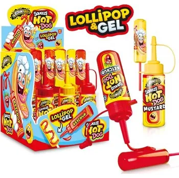 Bonbon JB Hot Dog Squeeze 80g cena za kartonové balení (Kartonové balení : 12 ks)