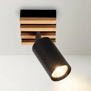 Bodové svítidlo Brilagi - Bodové svítidlo SELE WOOD 1xGU10/30W/230V černá/dřevo