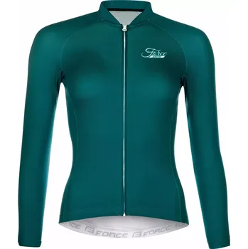 cyklistický dres FORCE dres F PURE UNI dlouhý rukáv, petrolejový XS