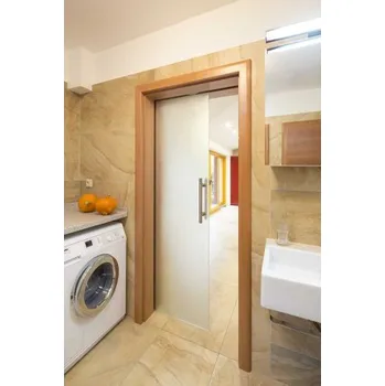 Interiérové dveře GLASSDOOR Celoskleněné posuvné dveře do pouzdra matné SATINÁTO