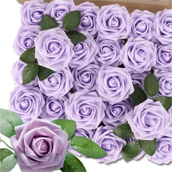 umělá květina Camerazar Sada umělých květin růží 25 ks dekorativní fialové