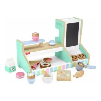 Dětská domácnost Dřevěná hrací sada s kavárnou a pokladnou