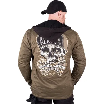 Pánská bunda W-TEC Black Heart GARAGE BUILD s aramidem - khaki Barva: Zelená, Velikost: 4XL