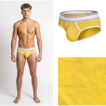 Slipy Žluté bavlněné slipy SEOBEAN Velikost: L-XL Ergonomické; Bavlna