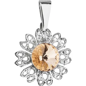 Přívěsek Evolution Group s.r.o. Přívěsek bižuterie se Swarovski krystaly oranžová kytička 54032.3