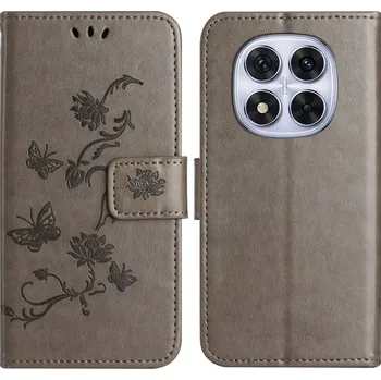 Pouzdro na mobilní telefon Flower knížkové pouzdro na Xiaomi Redmi Note 14 Pro 5G/Poco X7 5G/Note 14 Pro+ 5G - šedé