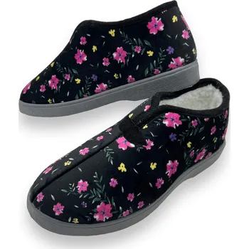 Dámské pantofle Fashion Dámské černé zateplené bačkory 02 Barva: Černá, Velikost: 40