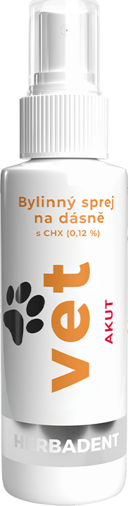 HERBADENT VET AKUT Bylinný ústní sprej s chlorhexidinem pro psy a kočky 90 ml