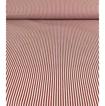 Bavlněná látka proužky červené 3 mm plátno 150cm | RTex