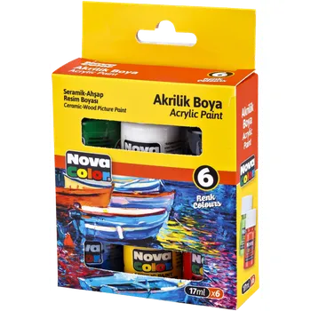 Speciální výtvarná barva Novacolor barvy akrylové NC-2006 6ks 17ml 557460