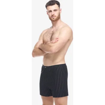 Trenýrky GINA 75209 Trenky volné klasik vypletený pruh Barva: lékořice atlantic, Velikost: 58/60