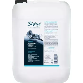 Masážní přípravek SIXTUS SPORT MASSAGE CREAM (krém masážní), 3 l