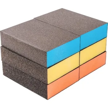 Brusný papír XTLINE Brusná houba tuhá 1bal/6ks | 100x70x25 mm, zr. 80/120/240
