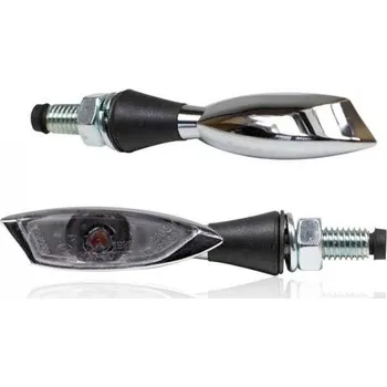 Osvětlení pro motocykl HSM LED blinkry Shadow light, tónované sklo, chrom, M8