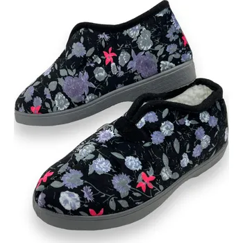 Dámské pantofle Fashion Dámské černé zateplené pantofle Barva: Černá, Velikost: 42