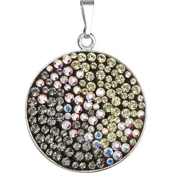 Přívěsek Stříbrný přívěsek s krystaly Swarovski mix barev měsíční kulatý 34131.3 moonlight