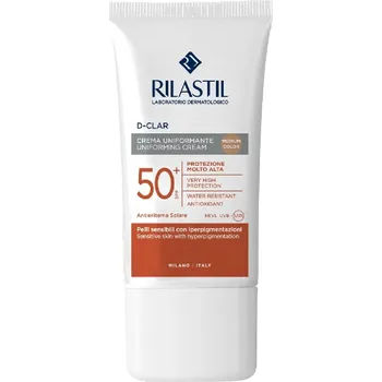 Přípravek na opalování Rilastil D-Clar tónující ochranný krém s vysokými UV filtry Medium Color SPF 50+