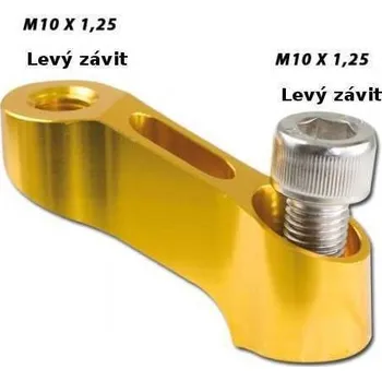 Motodíl HSM Zlaté prodloužení zrcátek na řídítka na motorku, M10-L levý závit