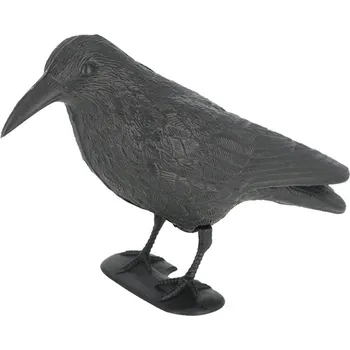 Zahradní úložný box Zahradní figurka z polyethylenu Crow, 21,5 cm, černá