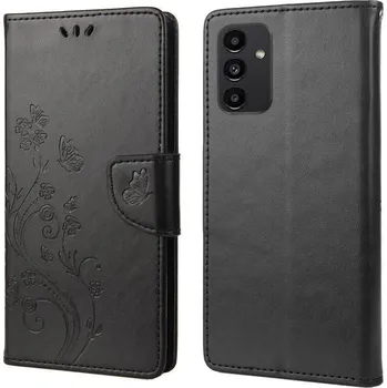 Pouzdro na mobilní telefon Flower PU kožené peněženkové pouzdro na mobil Samsung Galaxy A13 4G - černé