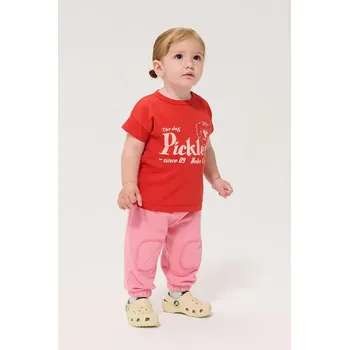 Dětská móda Dětské bavlněné tričko Bobo Choses Pickles The Dog 126AB015 červená 33X, vel. 92