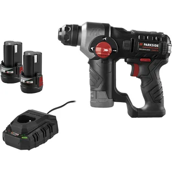 Pneumatické kladivo PARKSIDE PERFORMANCE® Aku vrtací kladivo PBHAP 12 A1, 2x 2,5 Ah