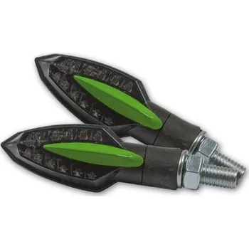 Osvětlení pro motocykl HSM Krytka blinkru Sliver na motorku, zelená