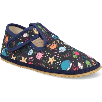 Dívčí bačkory Barefoot dětské přezůvky Beda - Playful BFN Sea world modré Velikost: 32