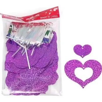 Srdíčka k zavěšení na balonky (50 ks) Barva: 50 ks přívěsků růžová