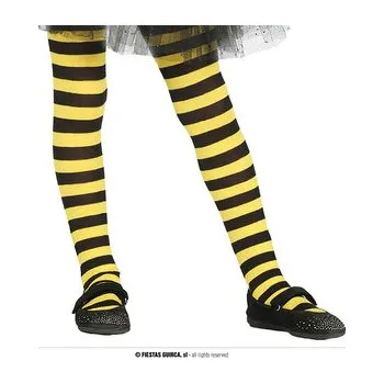 Punčochy proužkované žluté pro děti 7-12 let