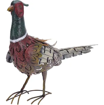 Zahradní úložný box Zahradní kovová figurka Pheasant, 40x58 cm, vícebarevná