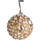 Evolution Group s.r.o. Stříbrný přívěsek s krystaly Swarovski zlatý kulatý 34081.5