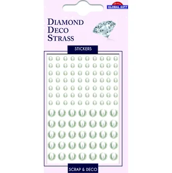 Samolepící dekorace kamínky DDS 160092 White beads