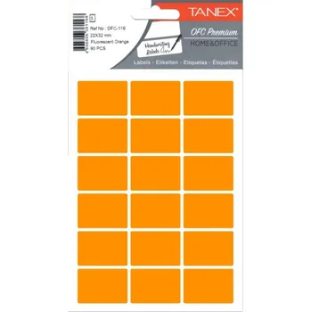 Papír etikety v sáčku neon 22 x 32 oranžové 90ks OCF-116