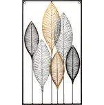 Kovová dekorace na zeď Leafs 37x65 cm
