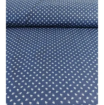 Bavlněná látka modrotisk drobné kvítky plátno 140cm | RTex