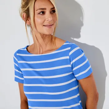 Pruhované tričko s krátkými rukávy modrá/bílá 50