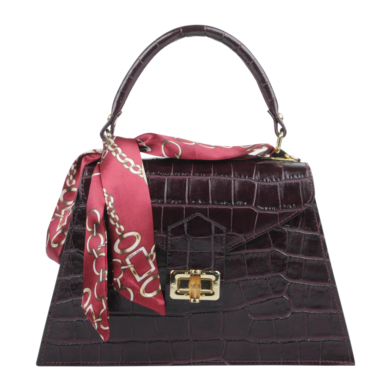 NovaKabelka.cz Kožená italská crossbody kabelka Flavia Cocco Bordo