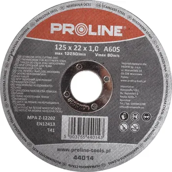 Pilový kotouč Kotouče na řezání nerezové oceli, T41, 125X1.0X22A60S PROLINE