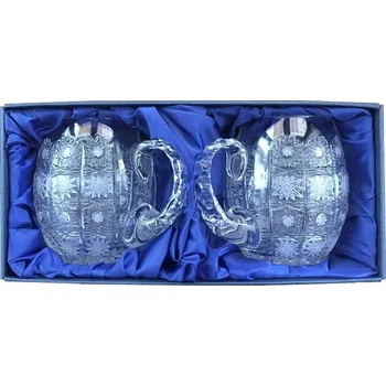 Sklenice Broušená sklenice na pivo 2ks. - Bohemia Crystal buclák 600ml, brus Klasik.