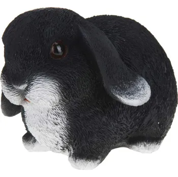 Zahradní úložný box Zahradní figurka z polyresinu Bunny, 16 cm, černá