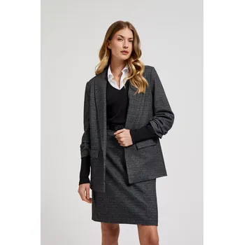 Dámské sako Dámské sako s nařasenými rukávy MOODO - šedé Marisse černá | bílá | šedá 3387356