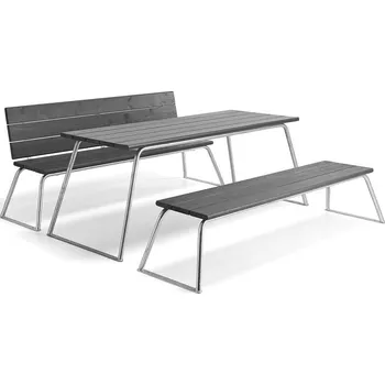 Jídelní set Sestava ARCTIC, stůl + 1 lavice bez opěradla a 1 lavice s opěradlem