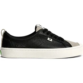 Dámské tenisky Dámské volnočasové boty Cariuma OCA Low Black Premium Leather Cloud Grey Suede Sneaker