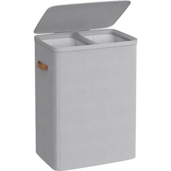 Koš na prádlo SONGMICS Koš na prádlo 170 l, 2 přihrádky, s víkem