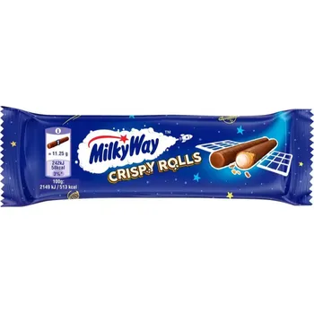 Milky Way Crispy Rolls tyčinky s mléčnou náplní a polevou z mléčné čokolády 22,5 g