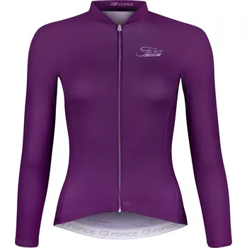 cyklistický dres FORCE dres F PURE UNI dlouhý rukáv, fialový XXL